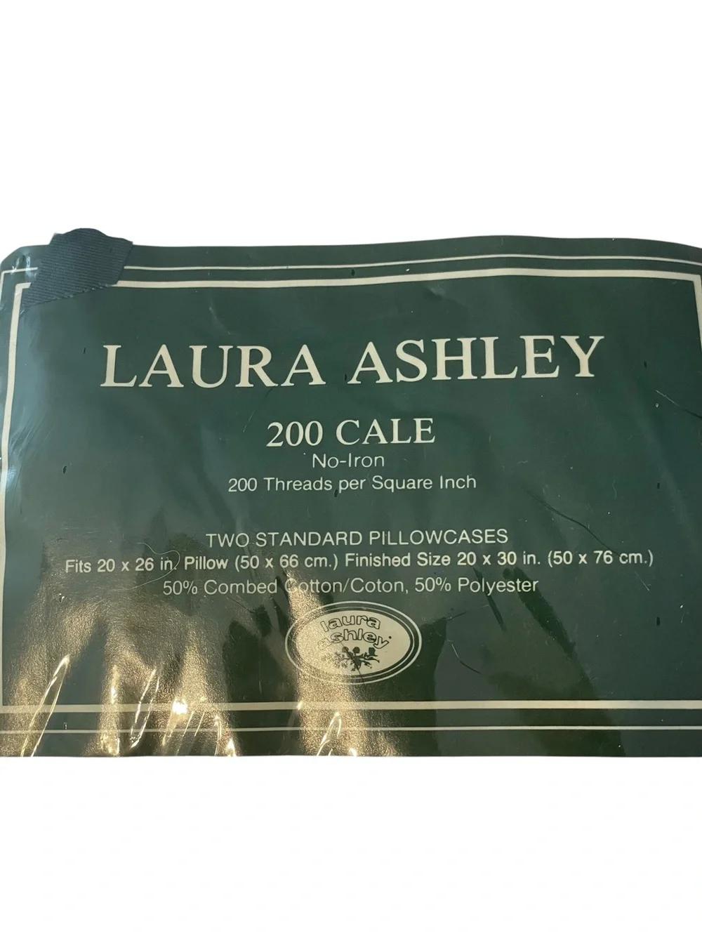 NWT Vintage Laura Ashley Pink White Striped 2 Pack Ruffle Standard Pillow Cases